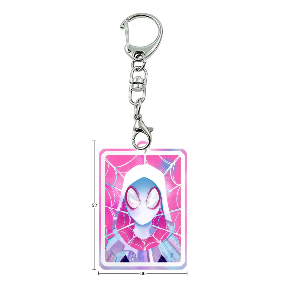 Disney Marvel Spider-Man Custom Anime Keychain Cartoon Logo Acrylic Key Chain Photo Customized Transparent Printing Design Game