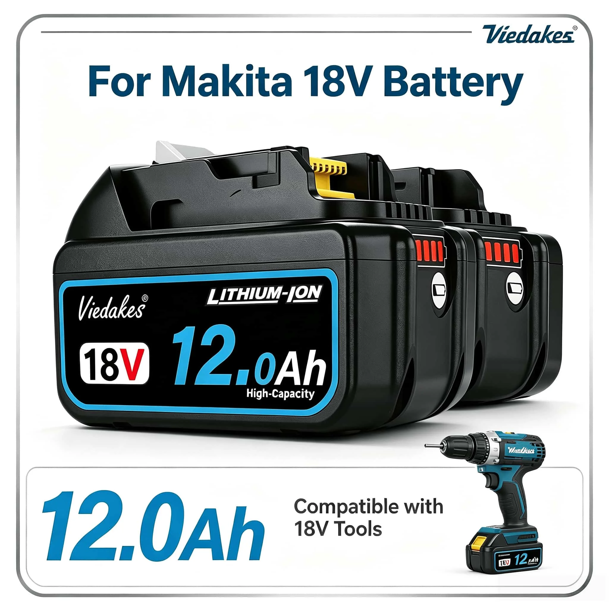  For Makita 18V Battery 10Ah Lithium Battery Match BL1860 BL1850 DDF487 DGA504 DHR242 Long Service Pack