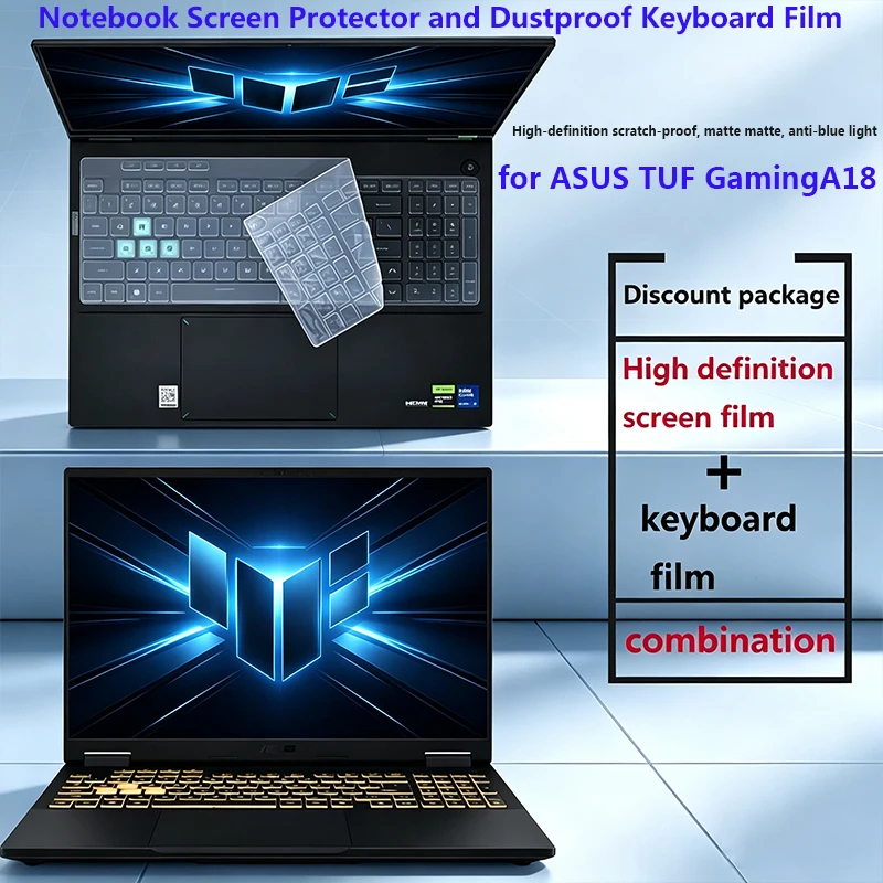 For ASUS TUF Gaming A18 2026/2025 Notebook Screen Protective Film Keyboard Film FA808 HD Frosted Tempered Film Anti-Peep Film