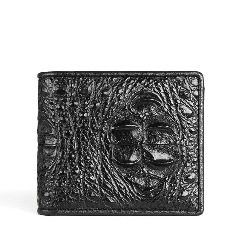 New Fashion Business Men Alligator Wallets Crocodile Genuine Leather Short Organizer Wallet Boy Brand Luxury Card Holder Purse
