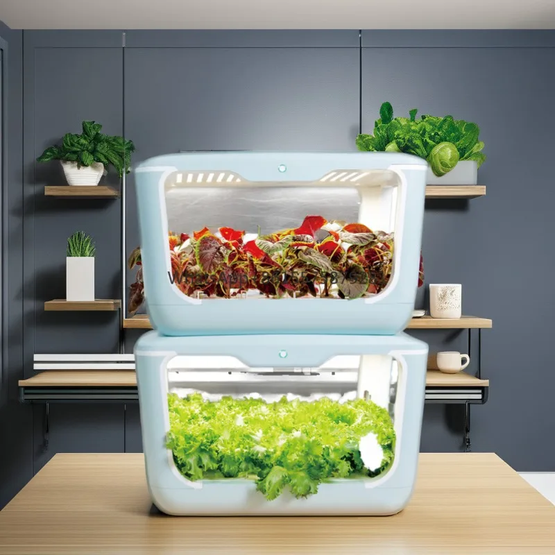 

Indoor Smart Home Hydroponics System 15 Planter Pods Mini Garden for Vegetable Herb & Flower LED Pump Timer for Home Use