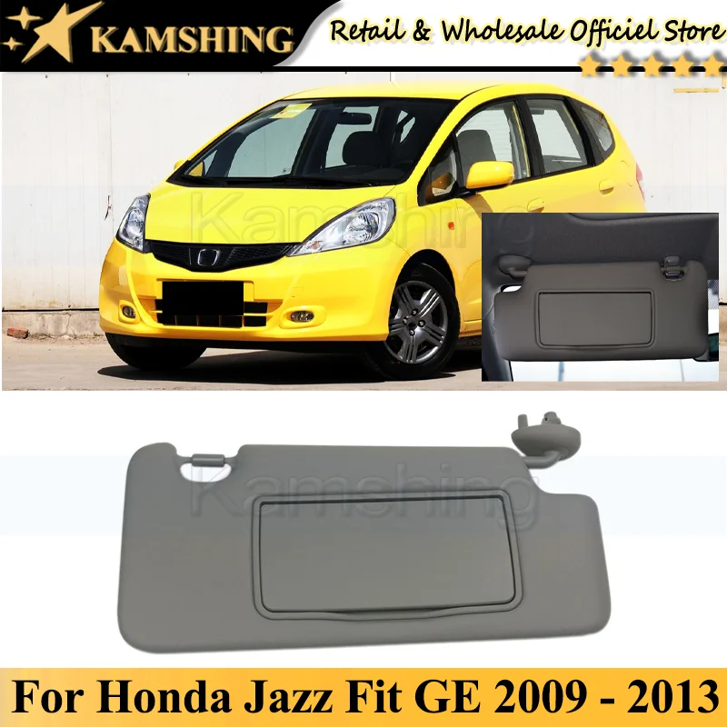 

CAPQX Sun Shield Overhead Console Interior Sunvisor With Mirror For Honda Jazz Fit GE 2009 - 2013 Front Sun visor assembly