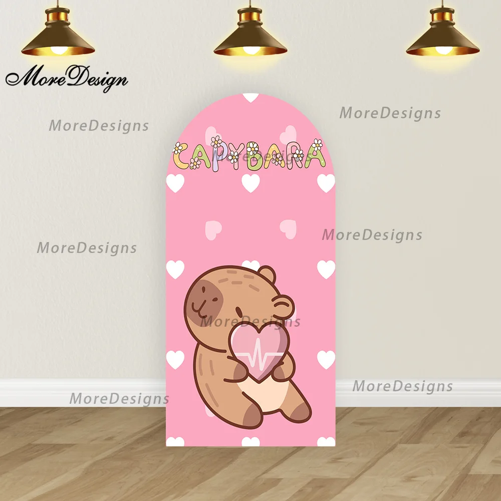 Cartoon Capybara Arch Photo Backdrop Covers Baby Shower Decoration Kids Birthday Party Arched Covers Doubleside Backdrop Props - view 4