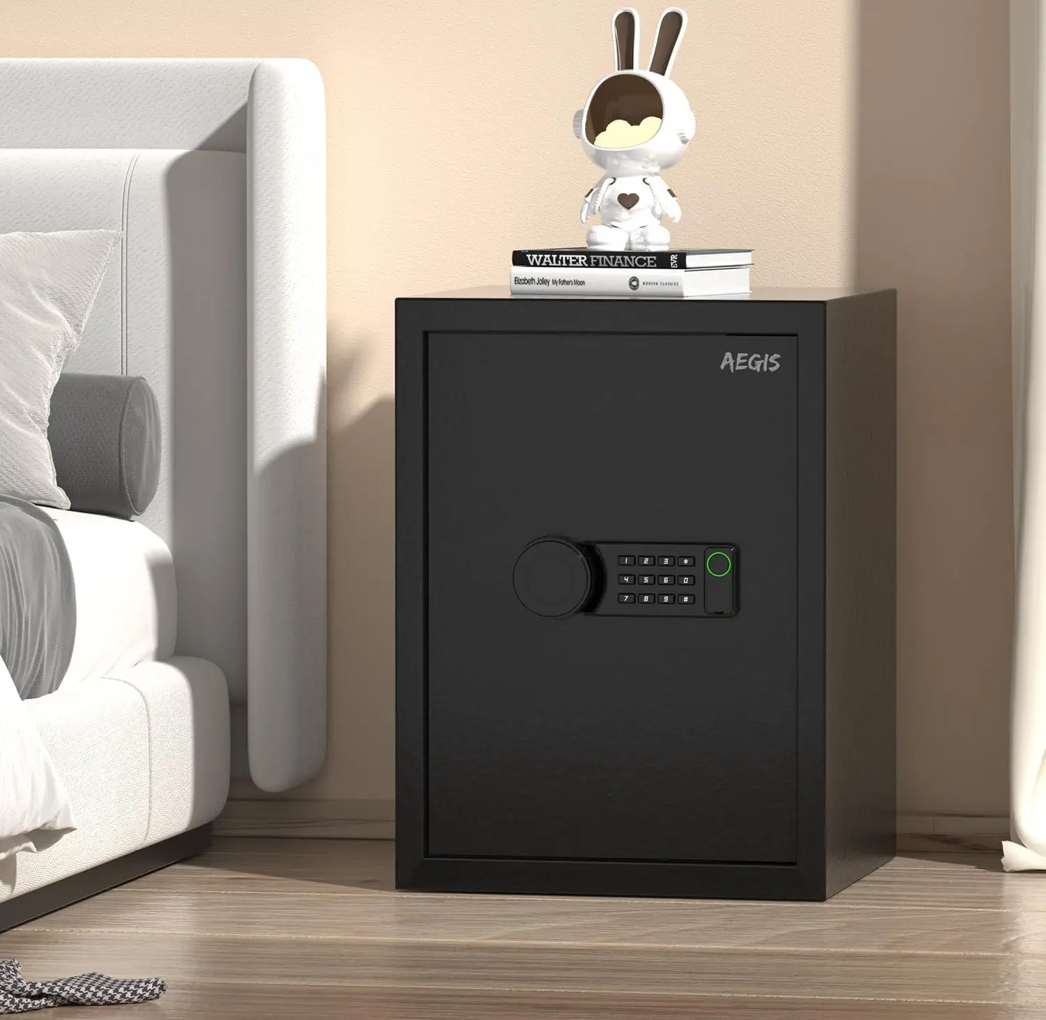 Biometric Gun Safe with Silent Mode, 3.7 Cubic Feet Large Quick Access Security Safe with Fingerprint Scanner Money Safe Lock Bo