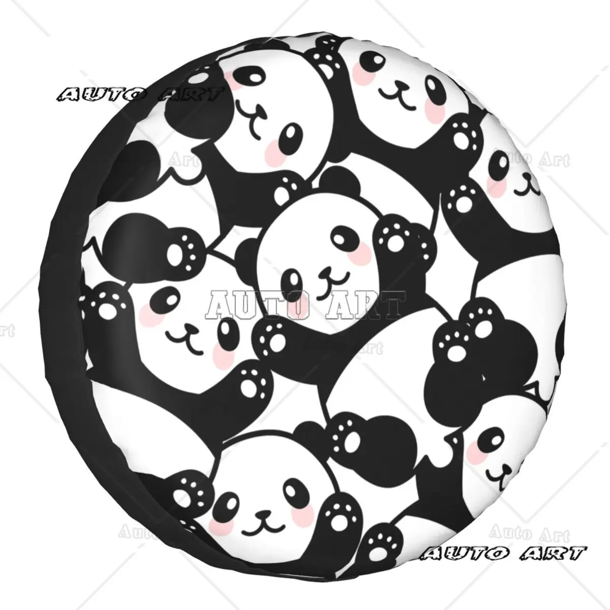 

Cute Cartoon Panda Pile Spare Tire Cover Bag Pouch for Animal Dust-Proof Car Wheel Covers 14" 15" 16" 17" Inch