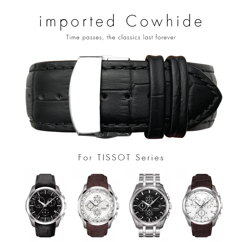 Ремешок MAISITU из натуральной кожи 22 23 24 мм с изогнутым концом для часов Tissot T035, ремешок из телячьей кожи для Гамильтона HUAWEI GT 2, черного цвета