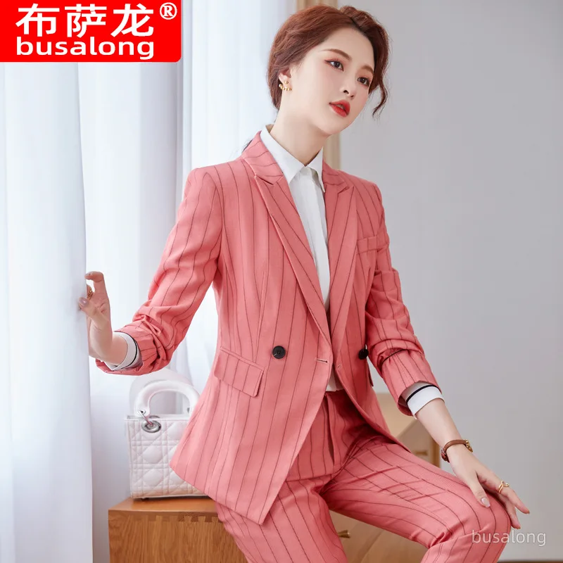 2022 New Autumn and Winter Long Sleeves Business Women's Clothing Suit Business Formal Wear White-Collar Workwear Graceful Fashi