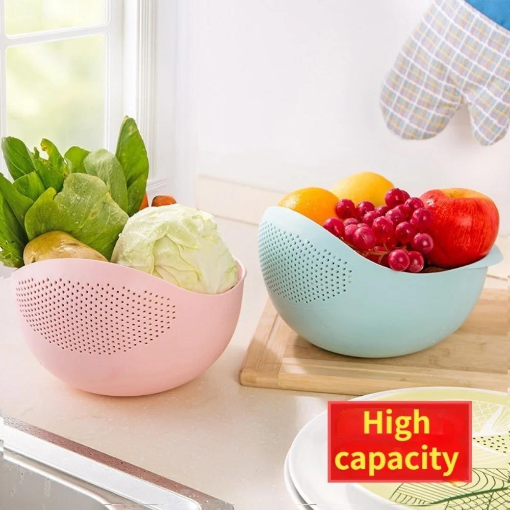 Rice Sieve Plastic Colander Washing Filter Strainer Basket Kitchen Tools Food Beans Vegetable Fruit Bowl Drainer Cleaning Basket