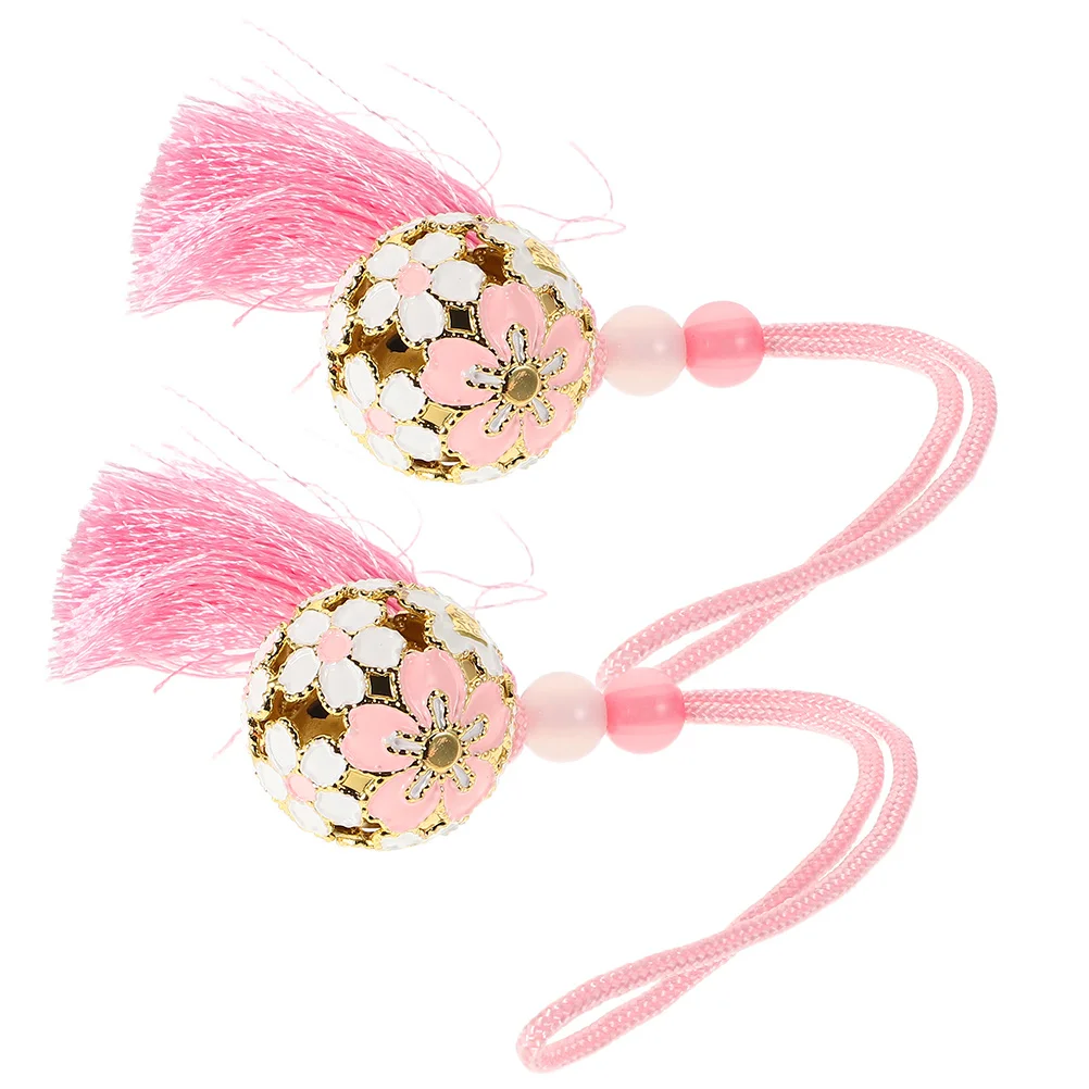 

2Pcs Japanese Kinkakuji Omamori Good Luck Cherry Blossom Bell Pendant Charm for Car Backpack Handbag Home Decor Blessing