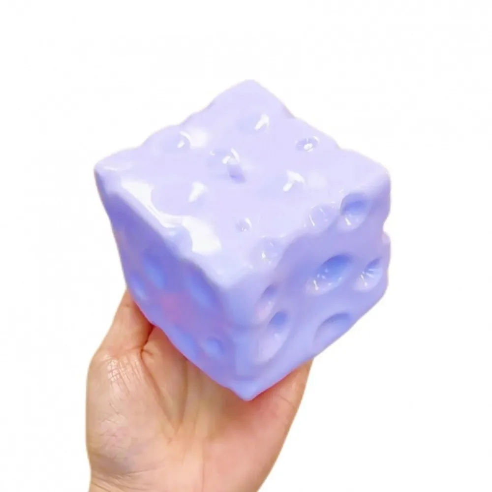 Shapeable Cheese Pinch Toy Non-Bounce Anti-Stress Jumbo Cheese Cube Stress Ball Squishy Texture Cheese Squeeze Fidget Toy