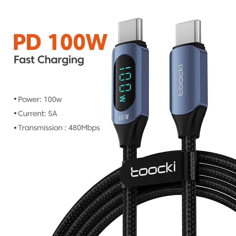 Toocki typ c zu typ c kabel 100w pd schnell ladegerät usb c zu usb c display kabel für xiaomi poco f3 realme macbook ipad