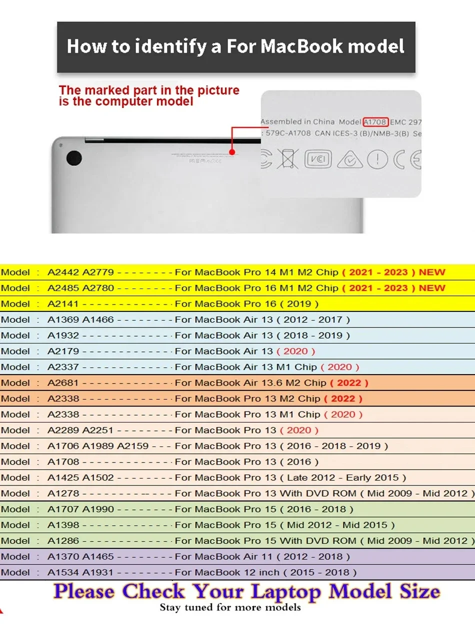 New Laptop Case For Macbook Air 13 15 M2 2023 A2681 A2337 A2338 M1 Chip Pro 13 14 15.3 A2941 A2442 Macbook 16 A2780 A2485