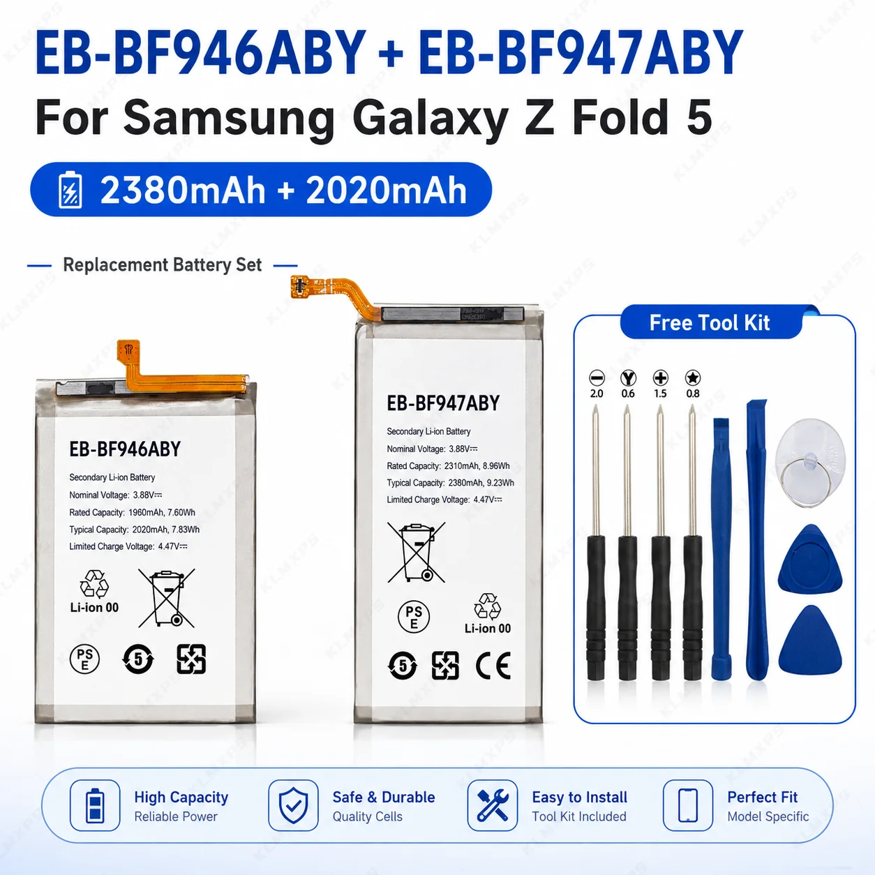 Replacement Battery EB-BF723ABY EB-BF724ABY BF936ABY BF946ABY BF947ABY For Samsung Galaxy Z Flip 4/5G Fold 4/5/6