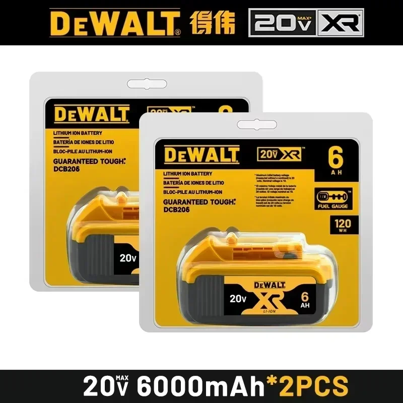 100% Genuine Dewalt 20V 6AH Battery, Rechargeable Lithium Ion Battery, Dewalt DCB200DCBL722/DCL050/DCF850Power Tool Replacement image 3