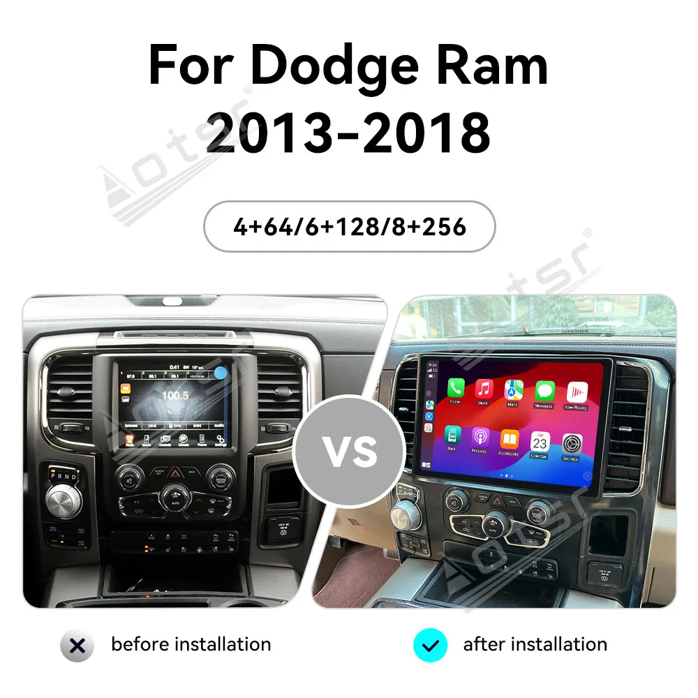 

13.1 Inch Android 13 CarPlay Car Radio For Dodge Ram 1500 2013-2018 Touch Screen Multimedia Player GPS Navigation Head Unit DSP