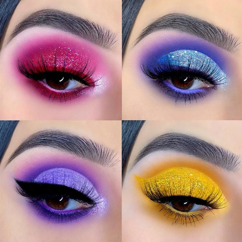 35가지 색상 아이섀도우 레인보우 코랄 펄 글리터 매트 시퀸스 쉬머, 고발색 아이섀도우 파티 및 댄스 쇼 립스틱