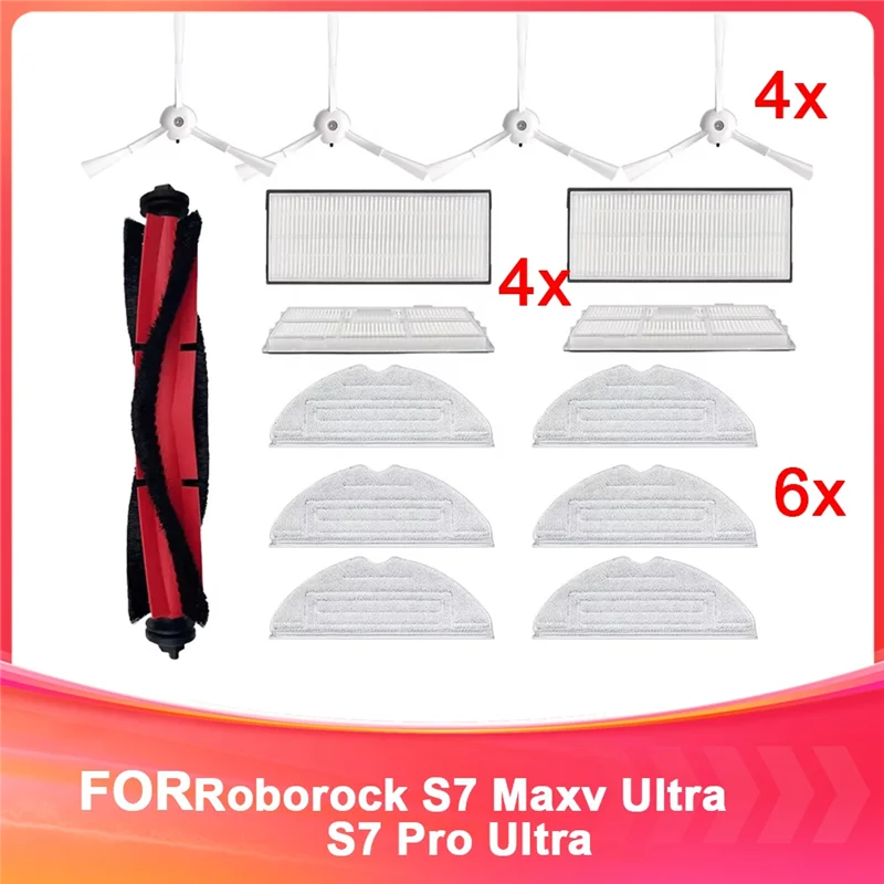 

Main Brush Mop Filter Dust Bag Cleaning Rolling Brush For Roborock S7 Maxv Ultra S7 Pro Ultra Robot Vacuum Accessories-AT36