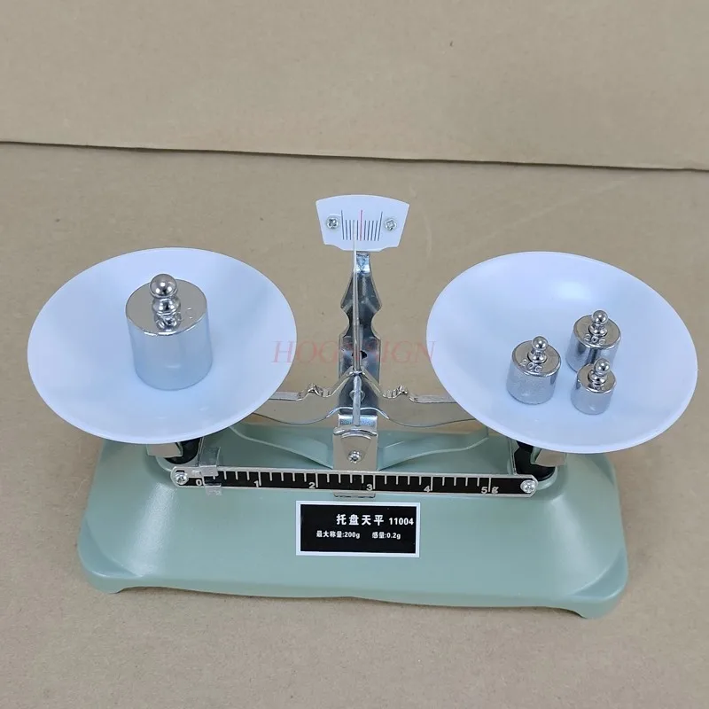 200g/0.2g Mechanical Tray Balance Scale with Weights Balance Scale Chemical Physics Laboratory Teaching Tool