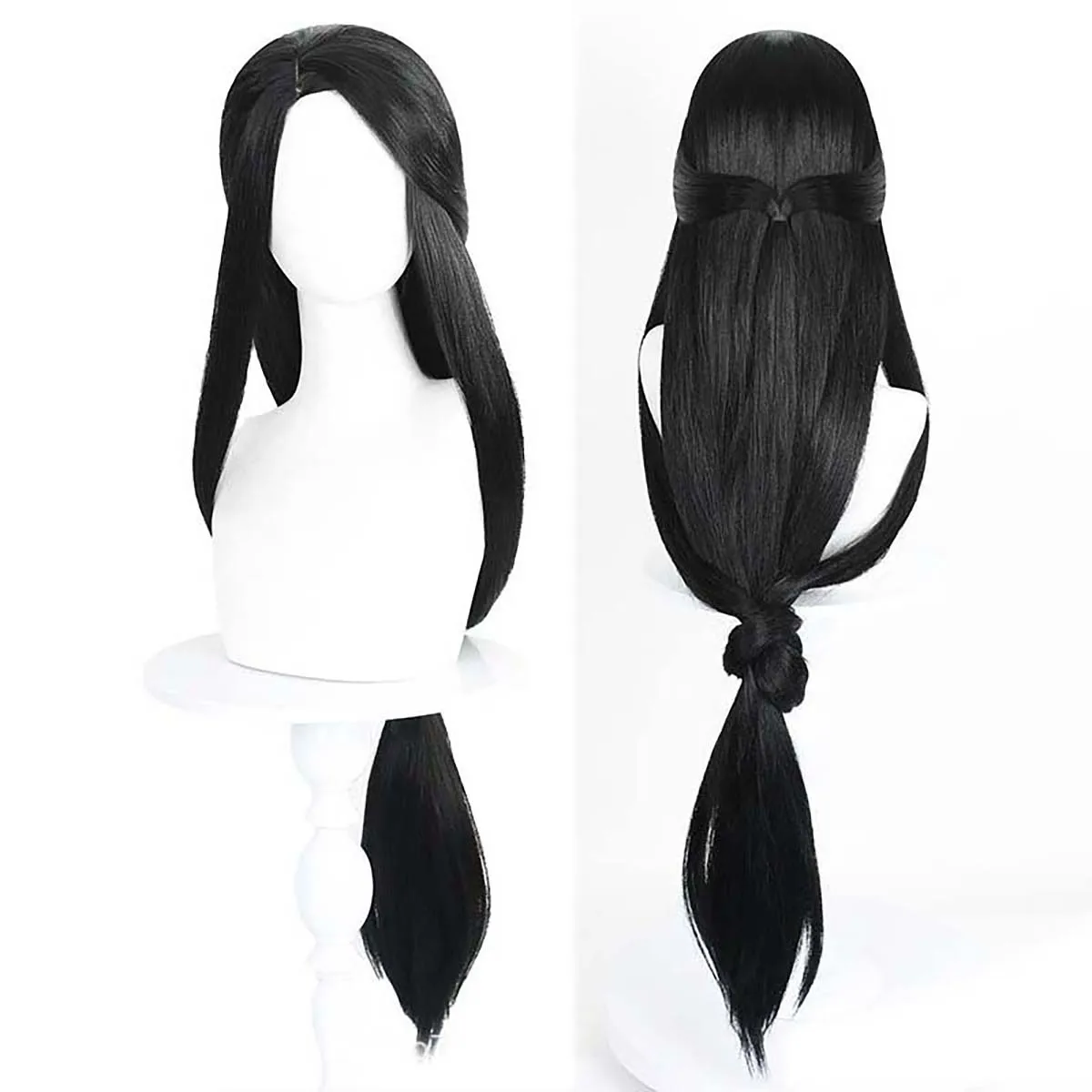 Women Halloween Party Anime Hashibira Kotoha Long Black Hair Wig