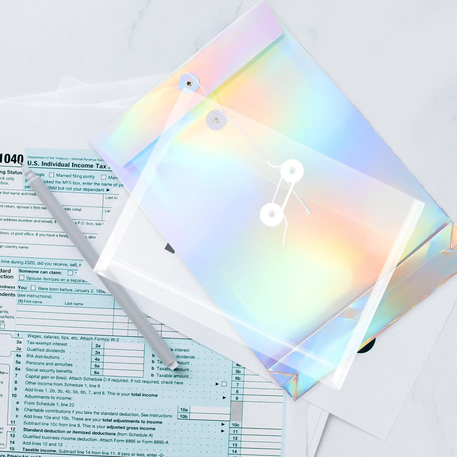 12 cartelle di file trasparenti A5 buste per documenti con design a bottoni in corda riutilizzabili in materiale PP leggero e portatile