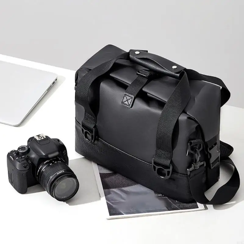 Stylish 900D Leather Camera Shoulder Bag Large Capacity Case For Travel Daily
