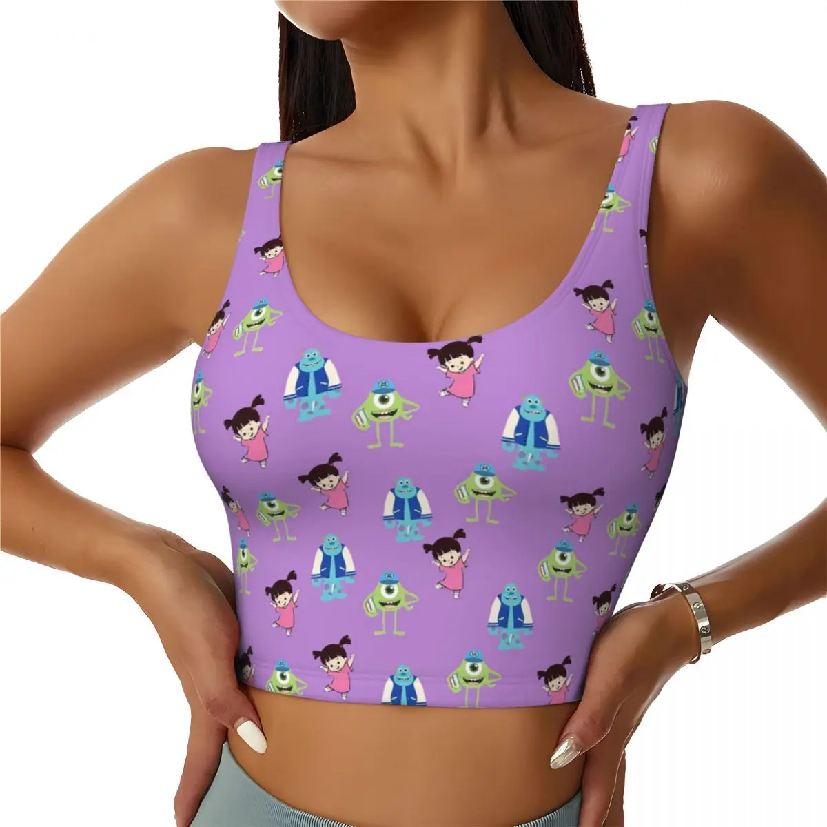 Custom Monsters University Workout Crop Tank Tops Women Seamless Yoga Running Sports Bras