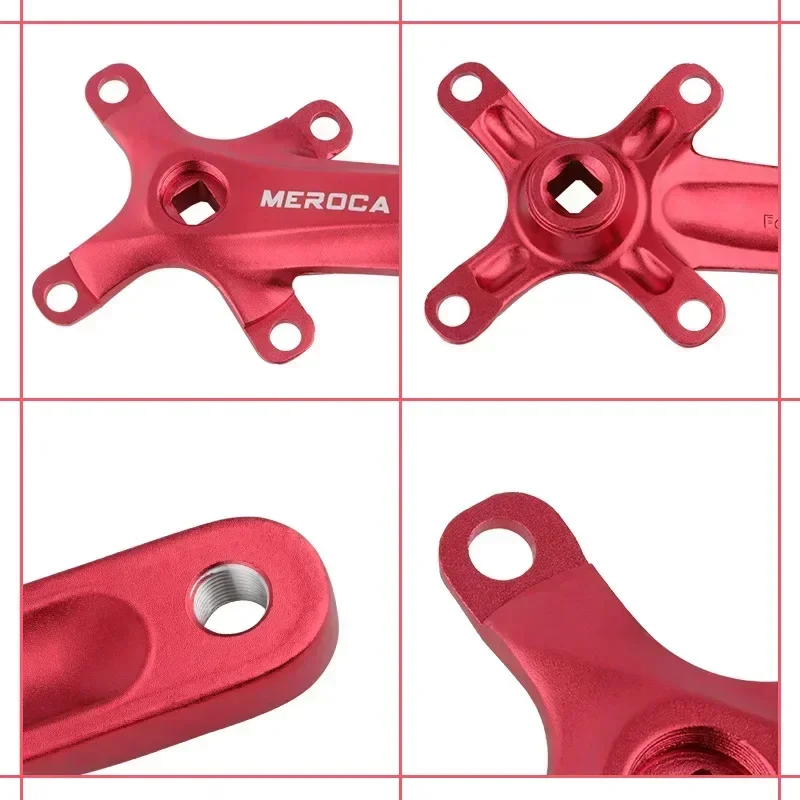 MEROCA Square Taper Crankset Monoplate for Mtb Cranks 104 Bcd 32/34/36/38/40/42T Connecting Rods Mountain Bike Crank Arms 170mm