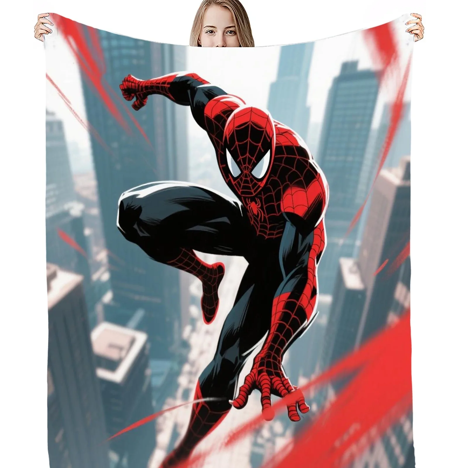 

Одеяло «Человек-паук» в городе, уютный домашний декор с надписью «Супергерой»