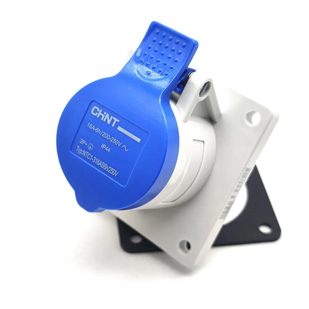 IEC60309 Waterproof Industrial CEE Connector Socket 3Pin 16A 230V 2P+E IP44 (Type-1）