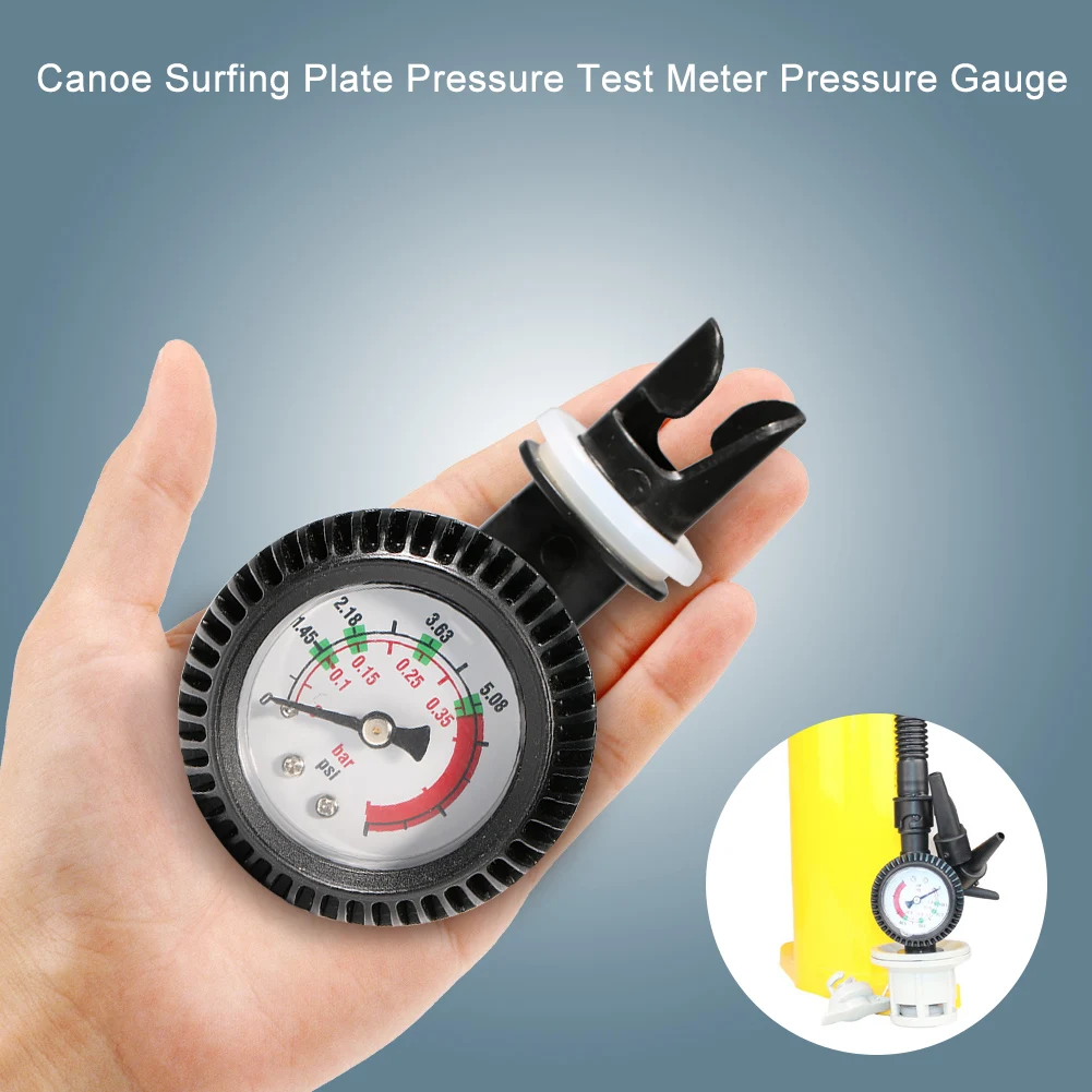 

Air Pressure Gauge 5 PSI Air Thermometer Barometer Meter Pump Gas Testing Tools for Inflatable Boat Kayak Surfboard