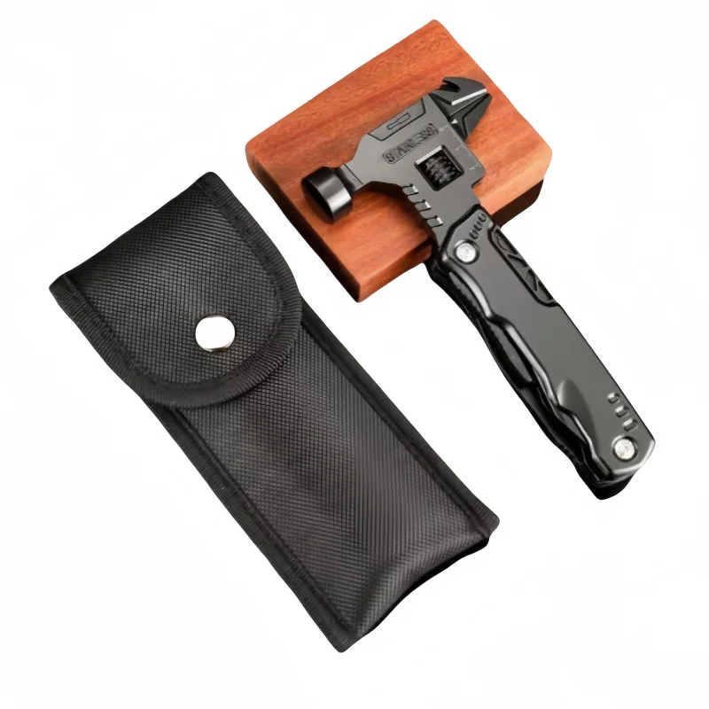 

Multi functional outdoor survival folding tool, small knife pliers, wrench, batch head screwdriver, saw, scissors set
