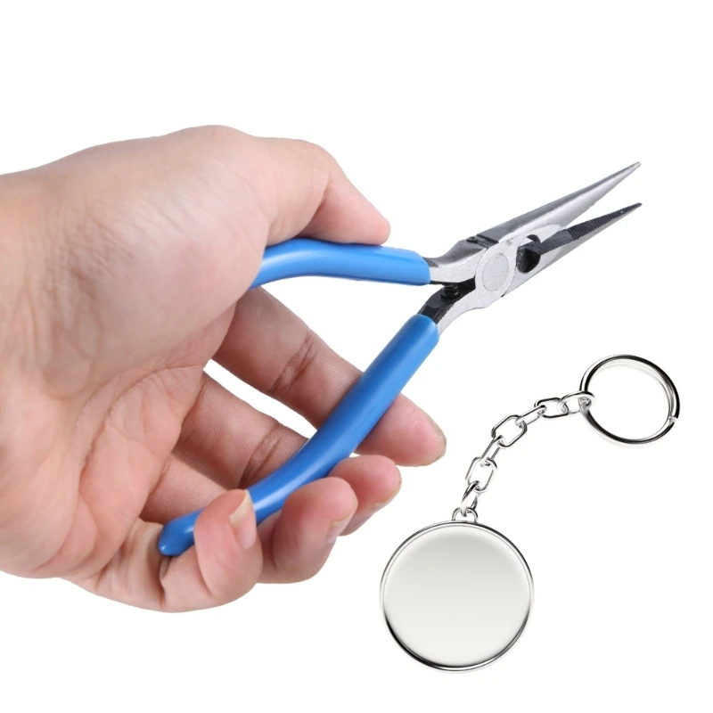 Needle Nose Pliers Small Long Nose Pliers with Wire Cutter Spring Loaded Thin Needle Nose Pliers for Jewelry Making