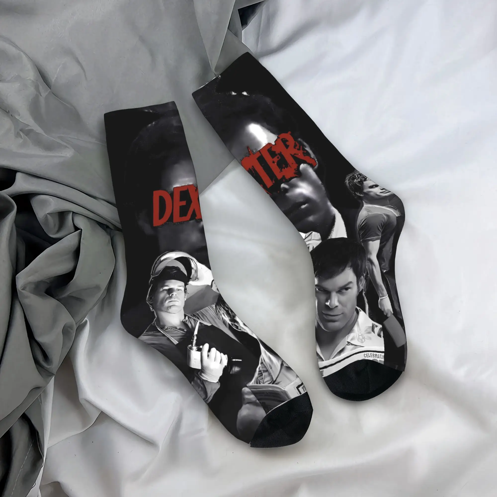 ديكستر مورغان تلفزيون الرعب الجوارب الخريف جوارب Harajuku زوجين تنفس الجوارب الرسم الجري الرياضة المضادة للانزلاق الجوارب