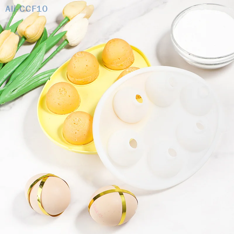 

6 Cavity 3D Easter Egg Shape Silicone Cake Mold Chocolate Cake Mould Easter Egg Decoration French Mousse Decorating Tools
