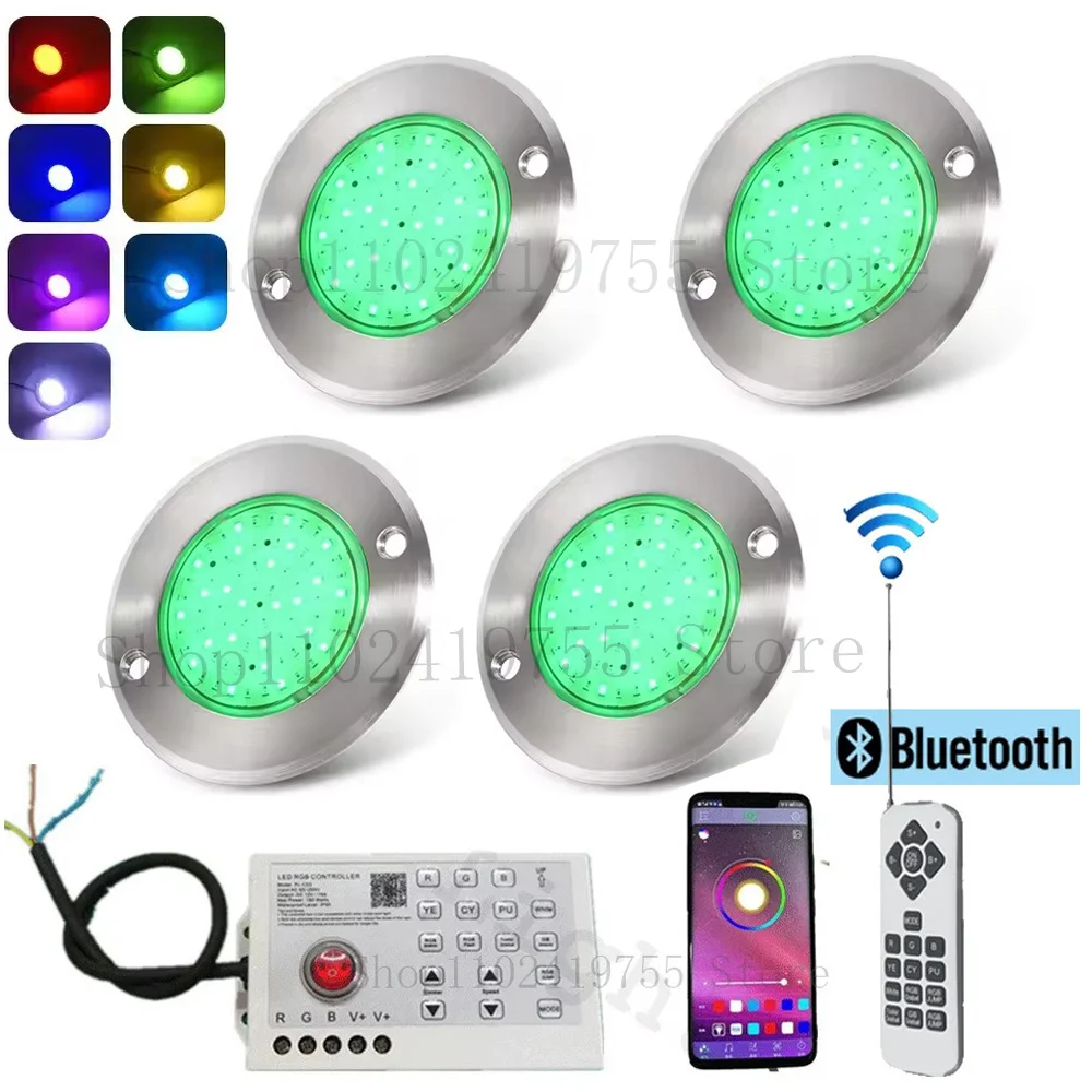 12W RGB LED Pool Light Bluetooth APP Control AC85-265V Outdoor Underwater Lighting Fountain Landscape Lamp Piscina Luz Spotlight