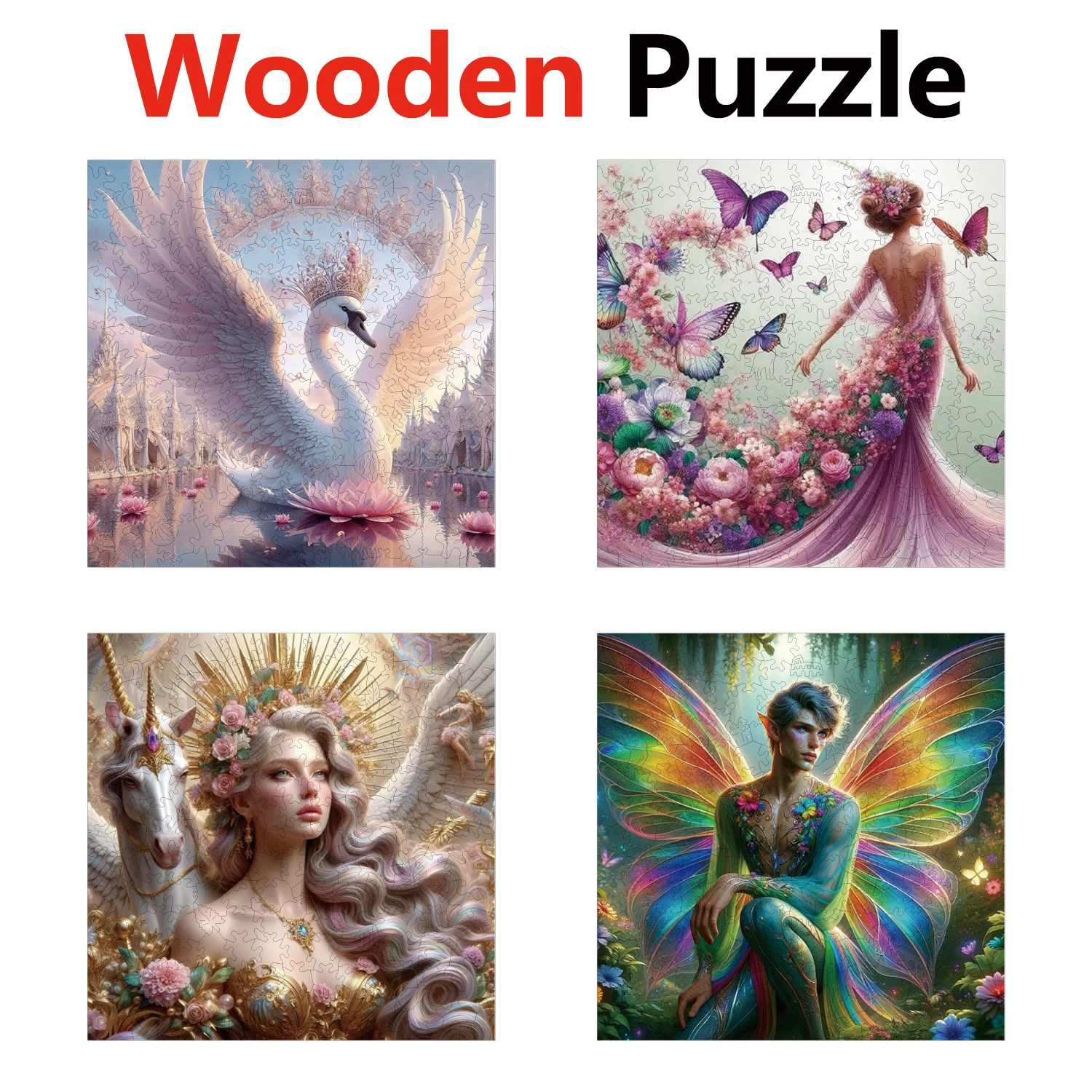 

Swan Beauty Elf Fairy Animal Puzzles High Quality Jigsaw Puzzle Wooden Puzzle Best Christmas Gift