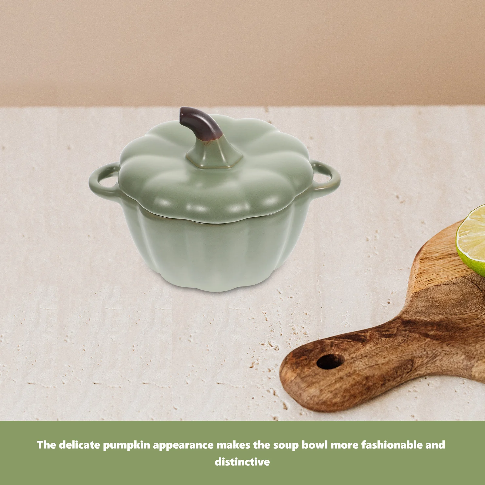 

Pumpkin Dessert Bowl Ceramic Soup Container Stew Pot Egg Steamer Smooth Surface Easy Clean Pumpkin Soup Bowl Stew Pot