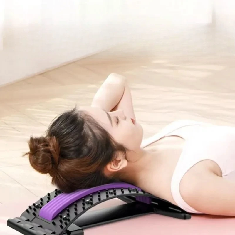 Home Back and Lumbar Stretching Device Yoga Fitness Waist Stretching Massager Back Exercise Traction Back Opening Device