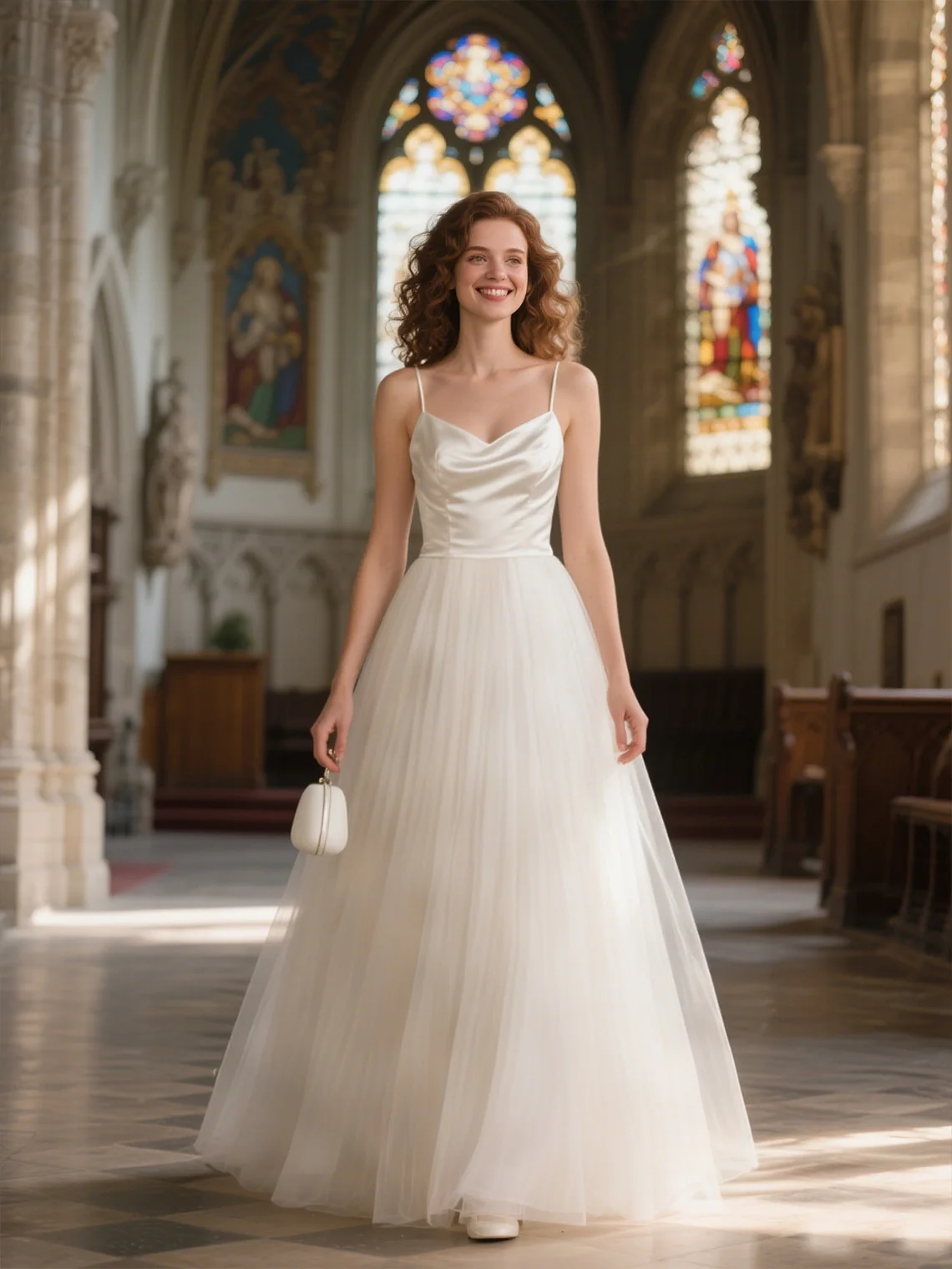 

Elegant A-Line Engagement Dress Romance Casual Wedding Gown Floor Length Spaghetti Strap Tulle with Ruffles 2025 free customized