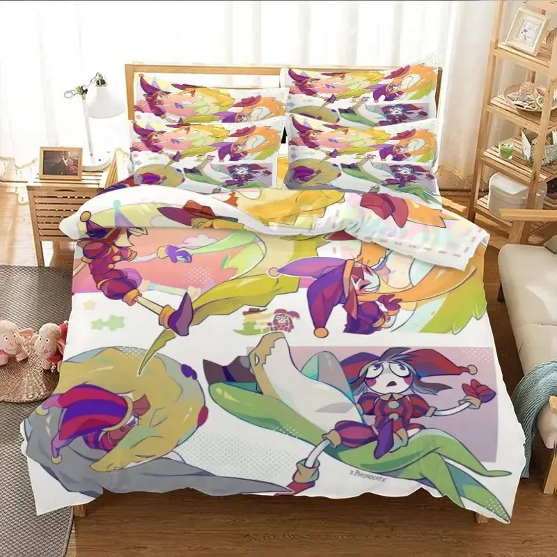 Hot New The Amazing Digital Circus Cartoon Bedding Set Double Twin King Duvet Cover Comforter Pillowcase Bedroom - view 5