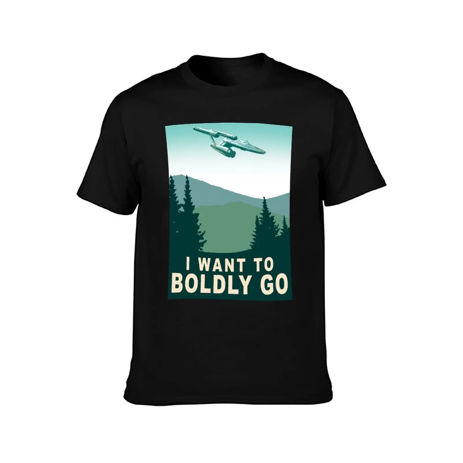 Star Trek Discovery Original Series I Want To Boldly Go Poster T-Shirt graphic tee shirt Funny t-shirt mens tall t shirts