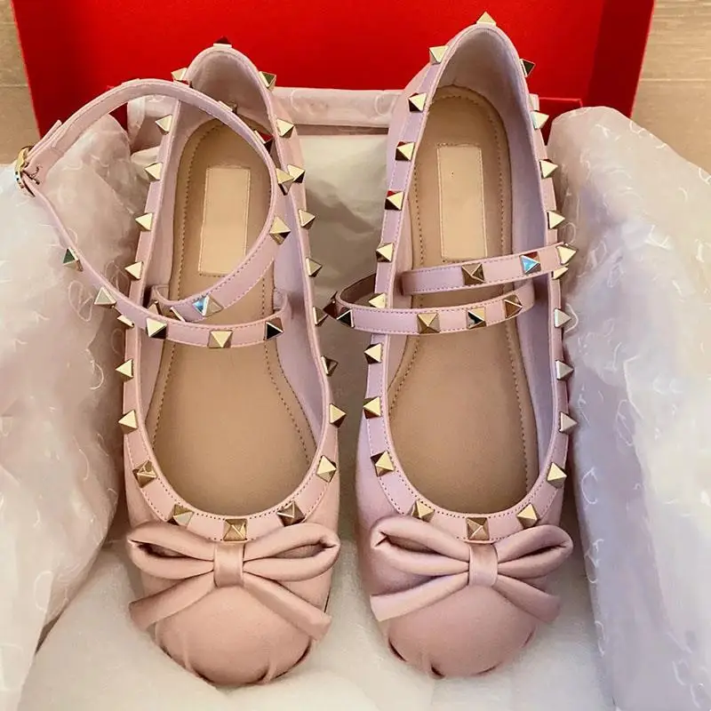 

V-Home Ribbon Satin Ballet Flats Women's 2023 New Style Princess Mary Janes Flat Heel round Toe Rubber Sole Casual Shoes
