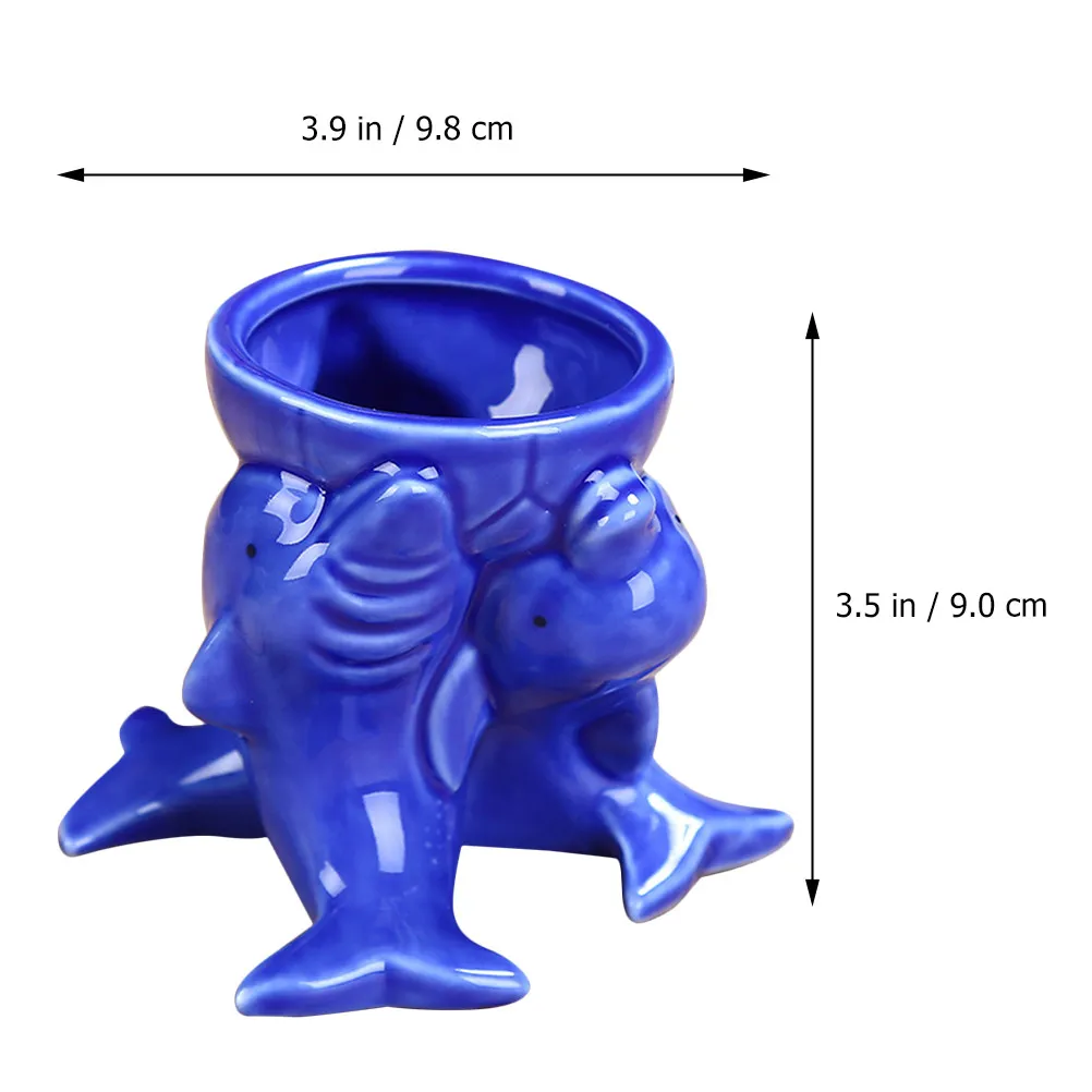 1Pcs Dolphin Ball Balancing Ceramic Flower Pot Succulent Planter Desktop Pen Holder Home Office Decor Mini Planter Garden
