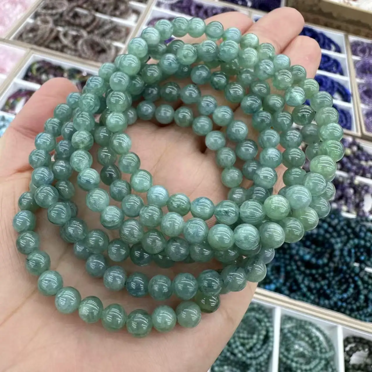 AAAA Grade Natural blue green Kyanite Stone Beads Bracelet Natural Gemstone Bracelets DIY Jewelry for Woman for Man Wholesale !