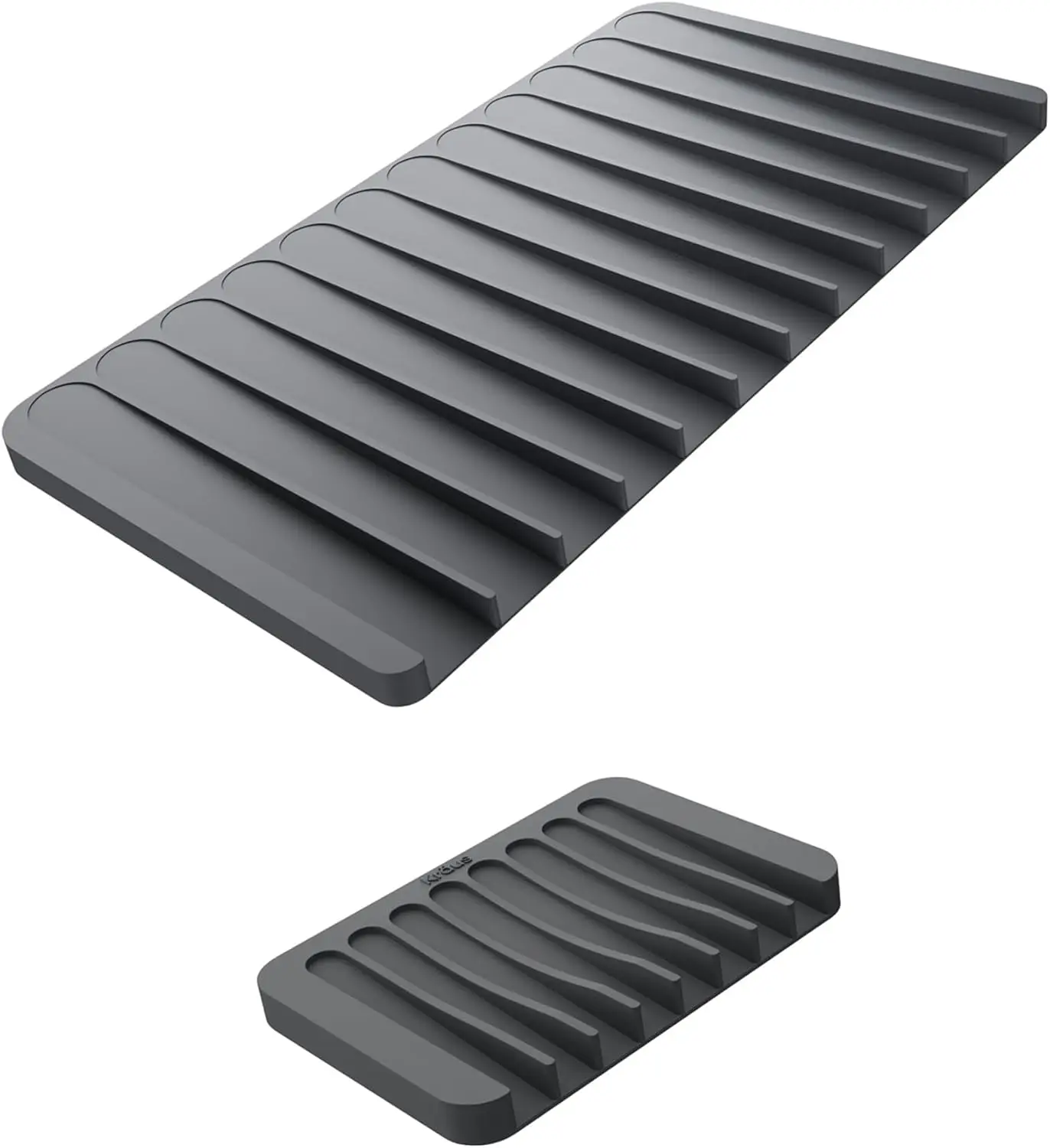 

Самоосушивающийся силиконовый коврик для сушки посуды и силиконовый держатель для мыльницы для ванной или кухонной стойки темно-серого цвета, KDM-10-05DG