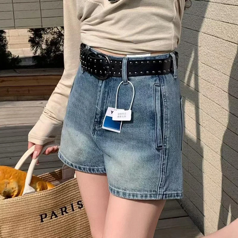 ZHISILAO New Classic Blue Denim Shorts Women Summer 2026 Casual Chic High Waist Mini Shorts