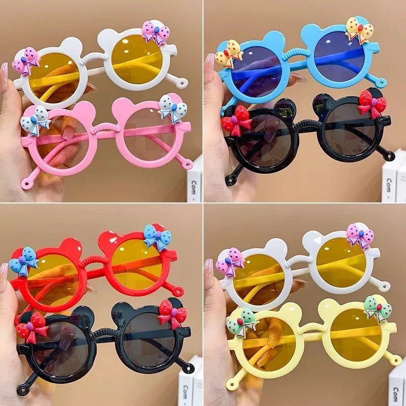 

Disney Mickey Children's Sunglasses sun Protection Sunglasses Kid sunglasses with bow cartoon Girl toy Glasses Kid Birthday Gift