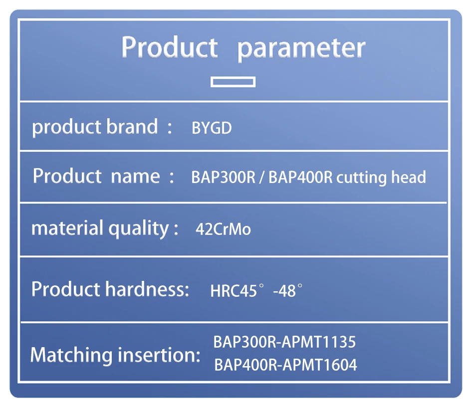 BYGD BAP 300R 400R 90 ° Schneidkopf, BAP300R BAP400R APKT1604 APMT1604 Passend zu FMB FMB22 FMB27 FMB32 Werkzeughalterhalterung Werkzeug – Detail 16