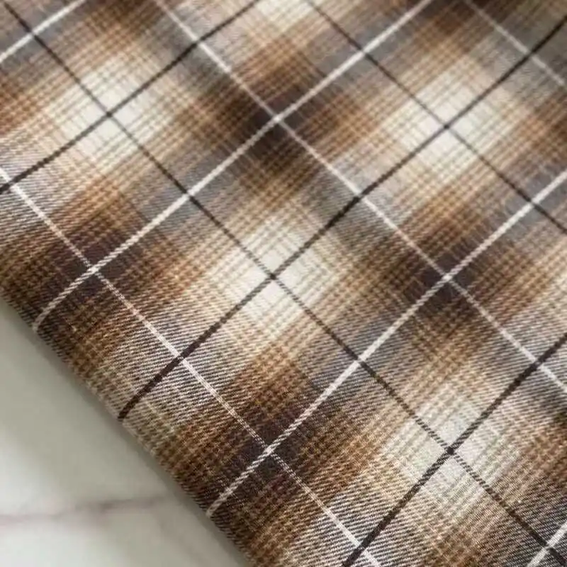 High Quality Brushed Plaid Fabric By The Meter for Shirts Clothing DIY Sewing Plain Polyester Cotton Textile Soft Skin-friendly