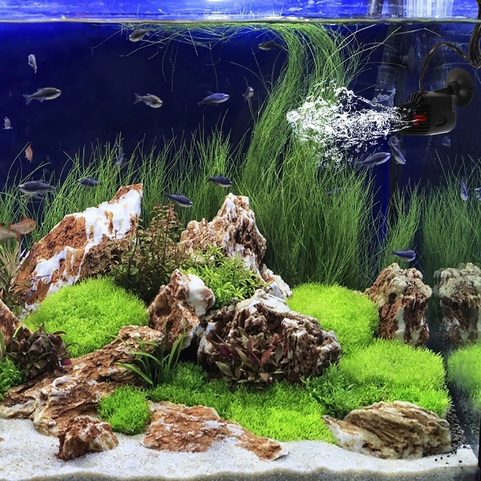 

Wave Pump for Fish Tank Aquarium Water Circulation Maker Strong Propeller 360 Vertical 270 Horizontal Adjustable Quiet Suction